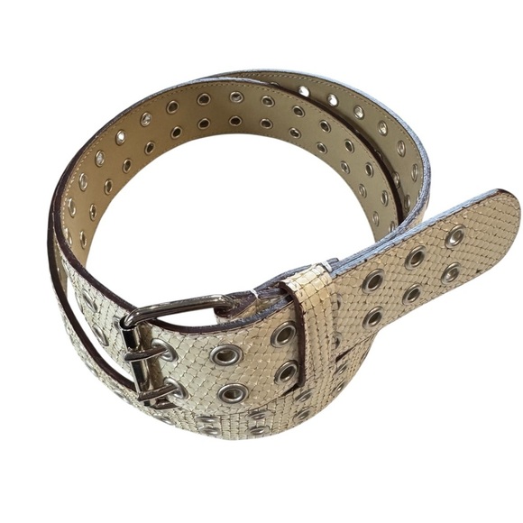Vintage Vita Nuova Italian Leather Studded Belt Made in Italy Snakeskin Texture main image 7